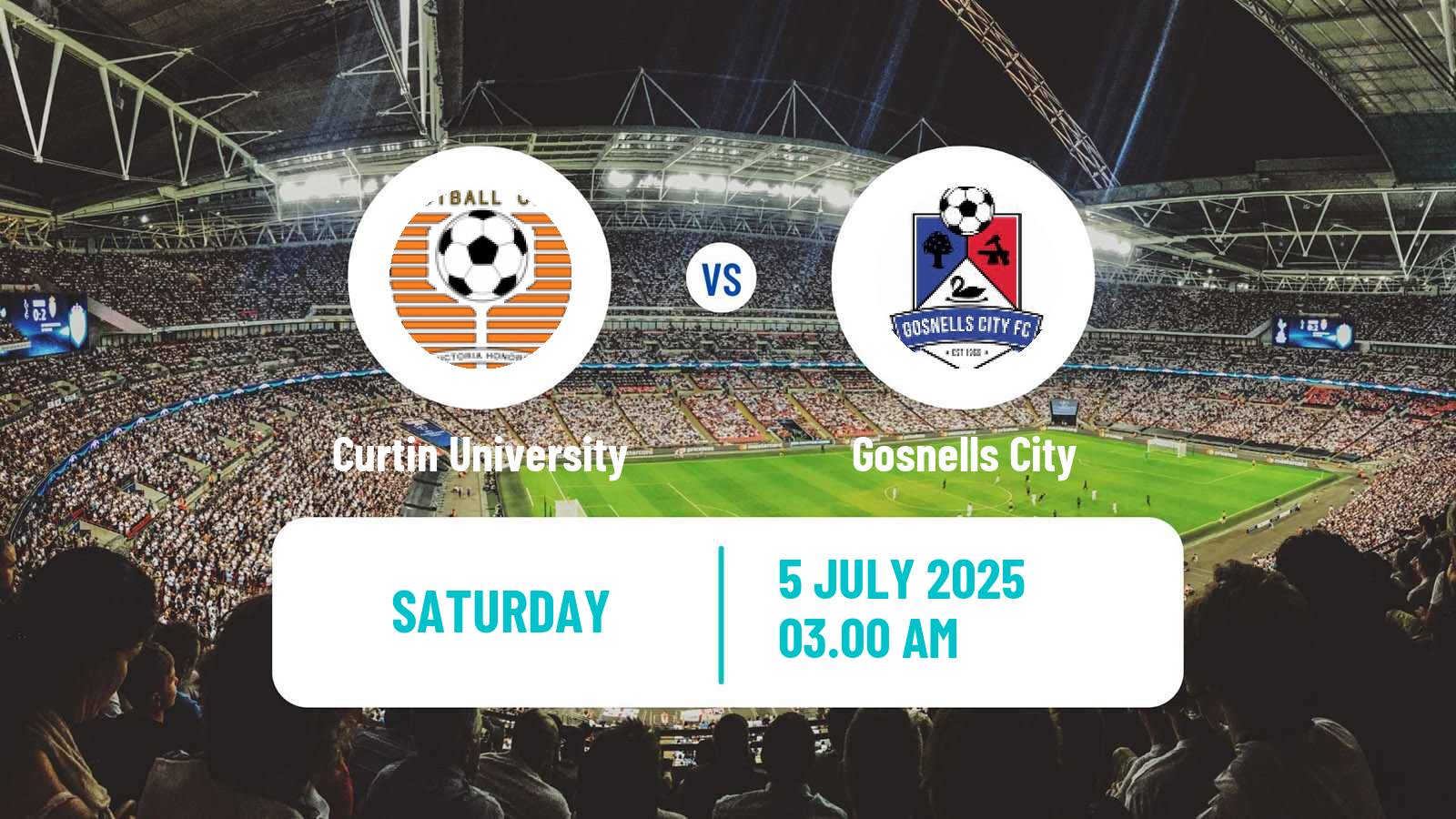 Soccer Australian WA State League Curtin University - Gosnells City