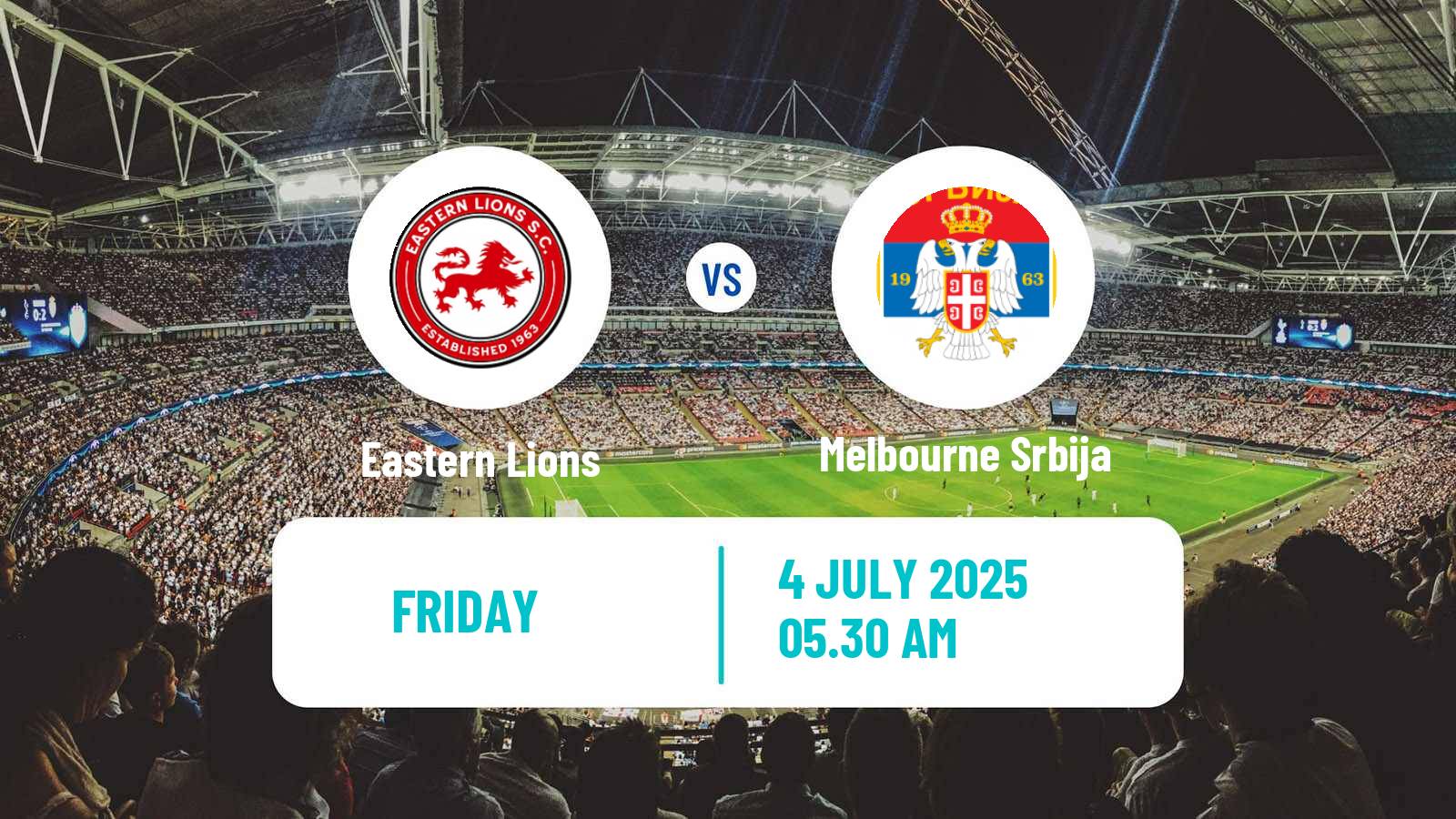 Soccer Australian Victoria Premier League Eastern Lions - Melbourne Srbija