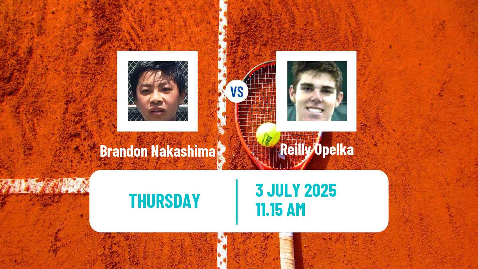 Tennis ATP Wimbledon Brandon Nakashima - Reilly Opelka