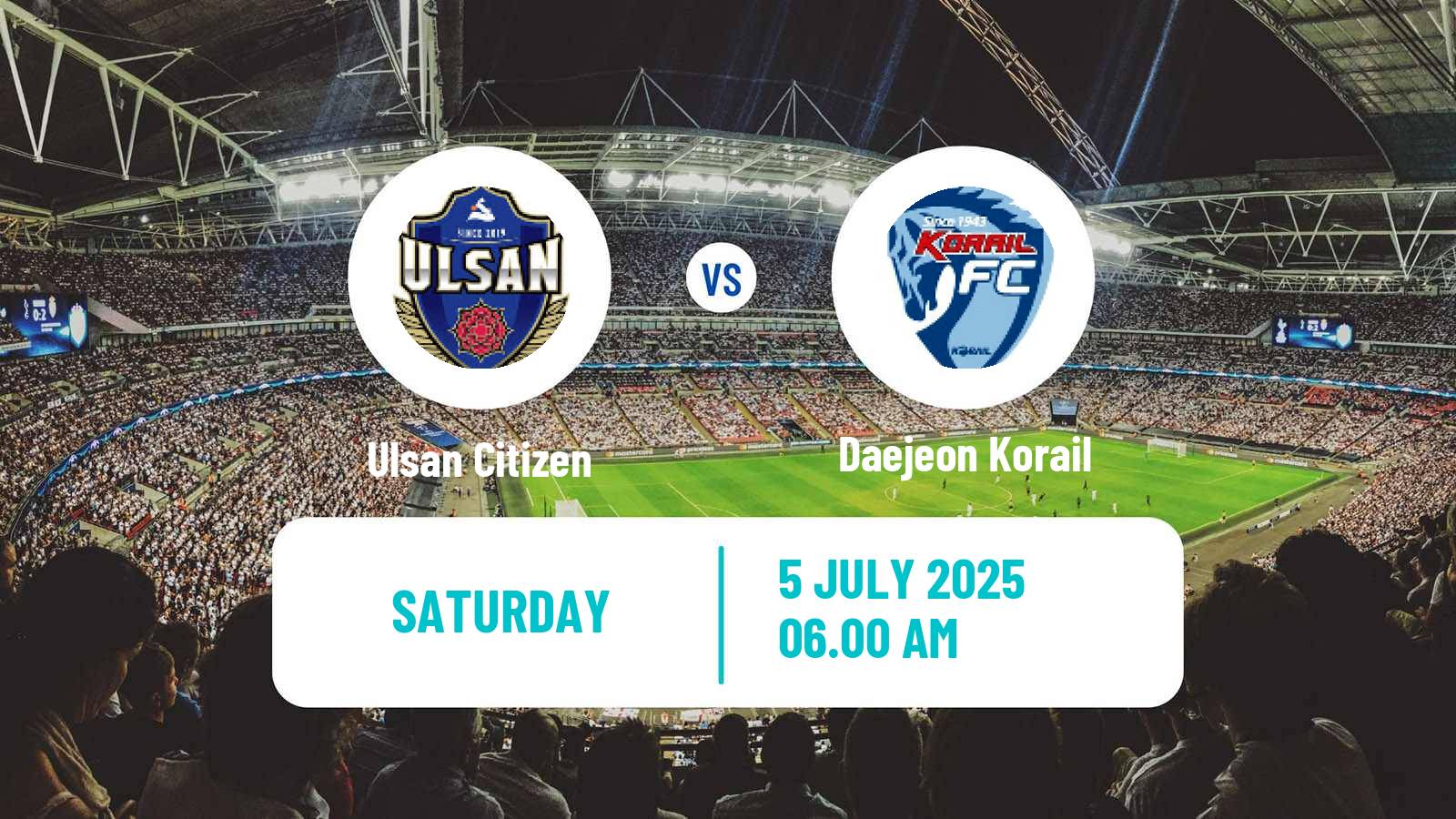 Soccer South Korean K3 League Ulsan Citizen - Daejeon Korail