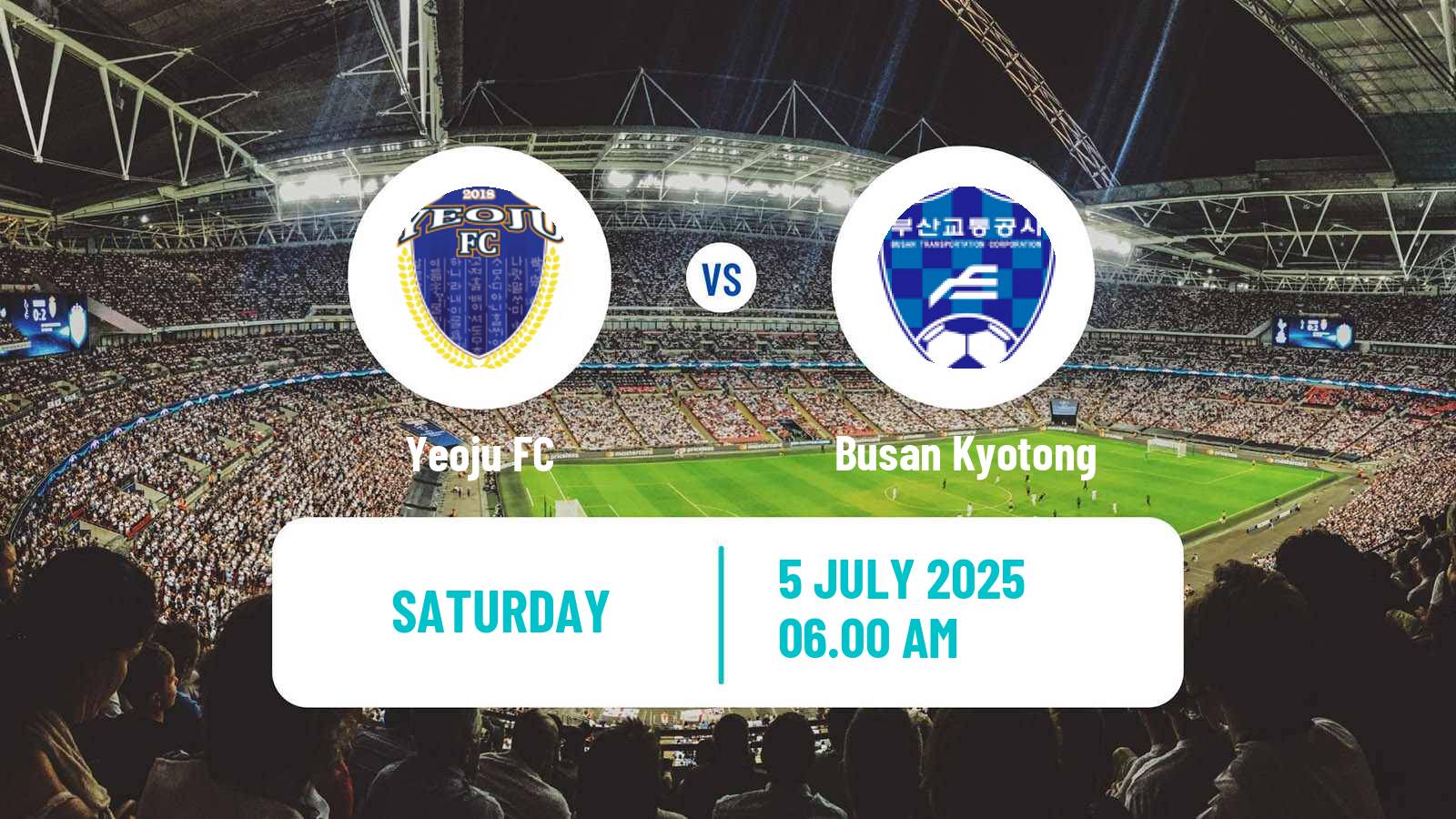 Soccer South Korean K3 League Yeoju - Busan Kyotong