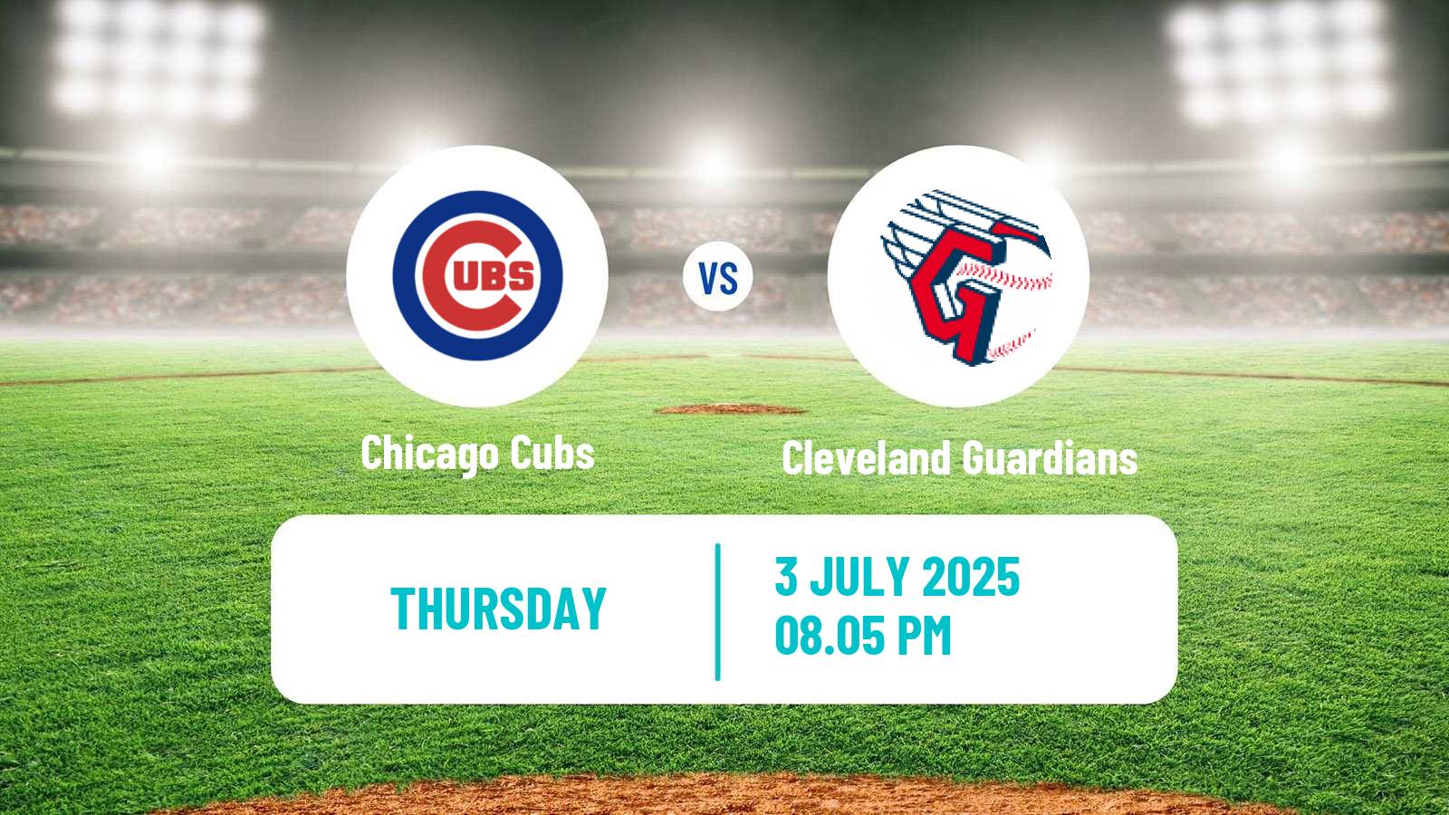 Baseball MLB Chicago Cubs - Cleveland Guardians