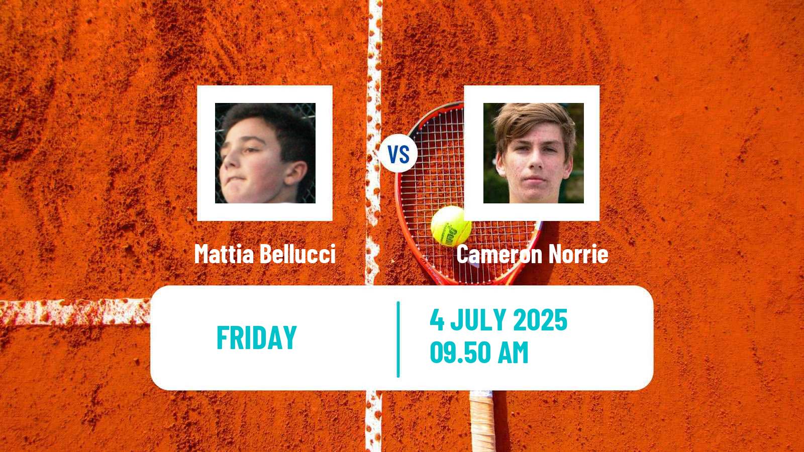 Tennis ATP Wimbledon Mattia Bellucci - Cameron Norrie