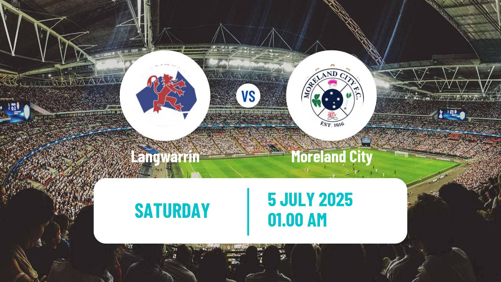Soccer Australian Victoria Premier League Langwarrin - Moreland City