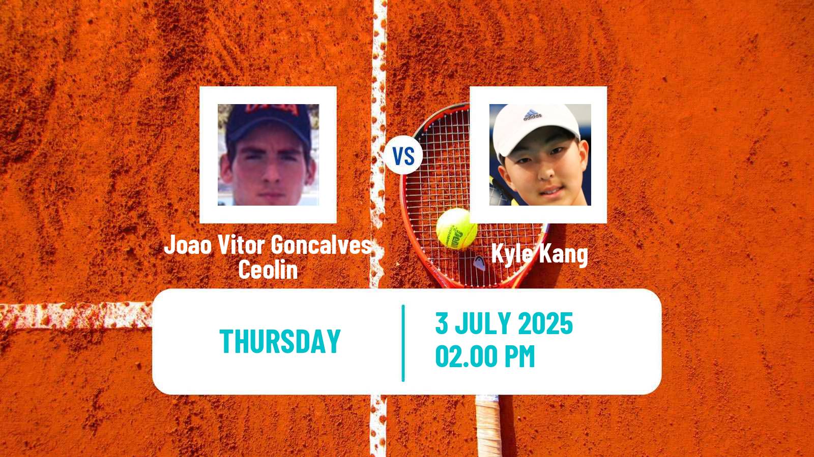 Tennis ITF M15 Los Angeles Ca Men Joao Vitor Goncalves Ceolin - Kyle Kang