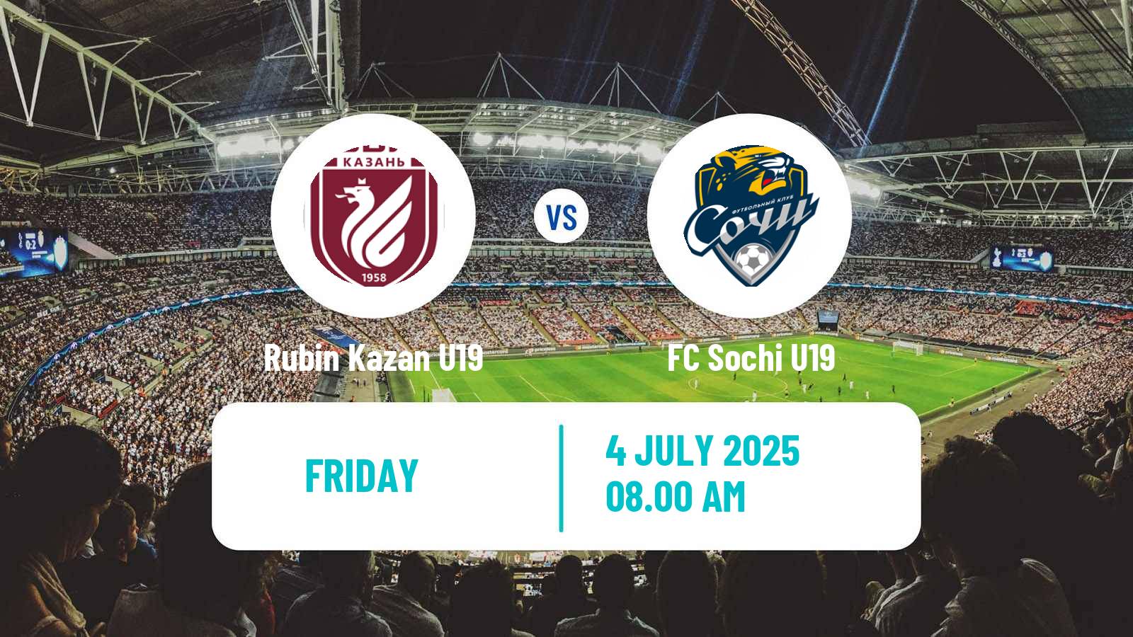 Football Russian Youth League Rubin Kazan U19 - Sochi U19