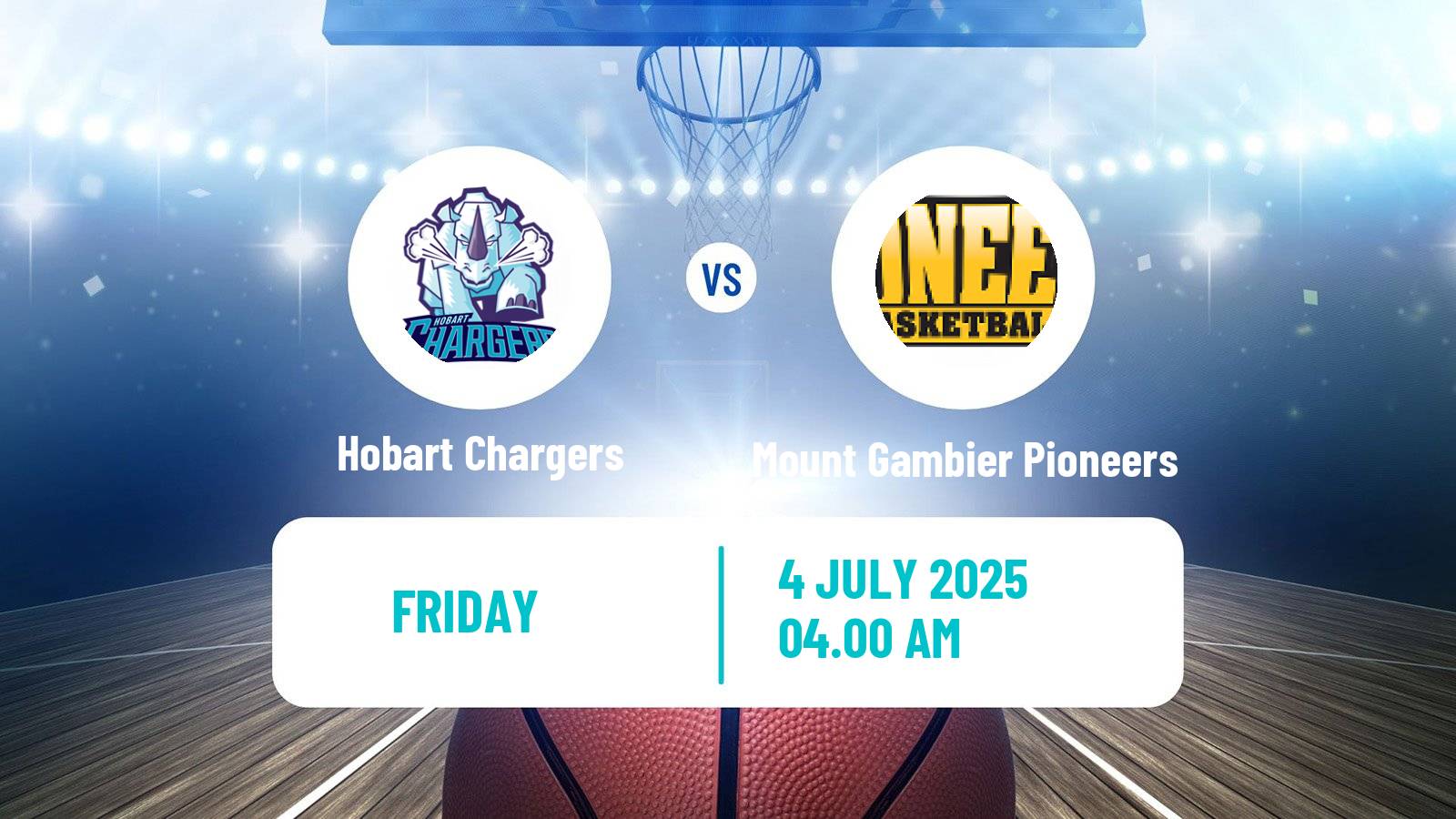 Basketball Australian NBL1 South Women Hobart Chargers - Mount Gambier Pioneers