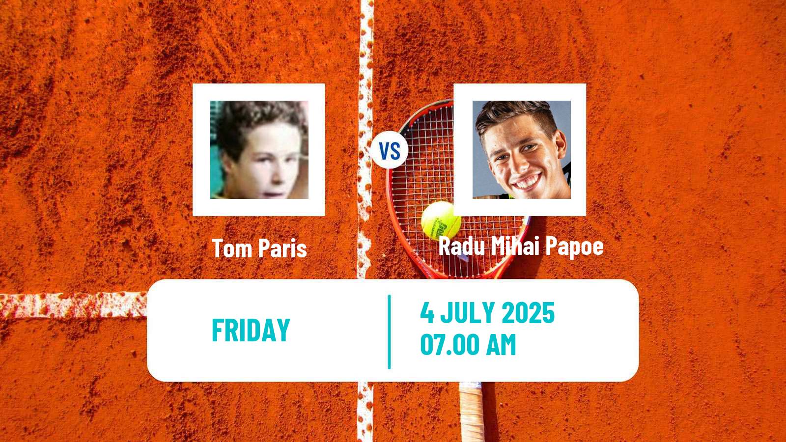 Tennis Brasov Challenger Men Tom Paris - Radu Mihai Papoe