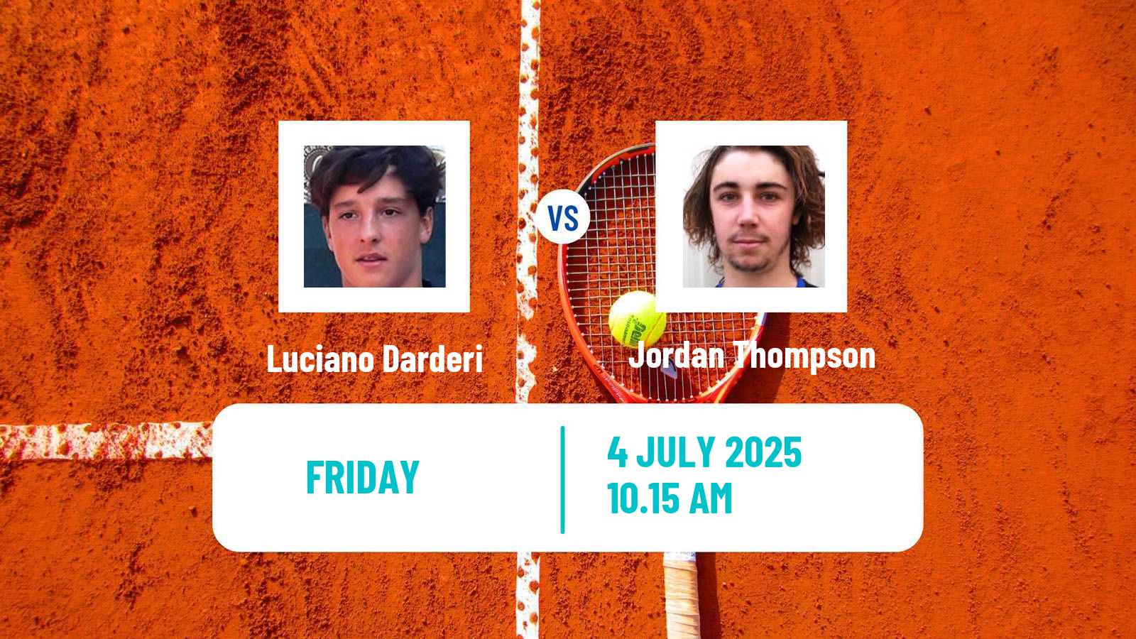 Tennis ATP Wimbledon Luciano Darderi - Jordan Thompson