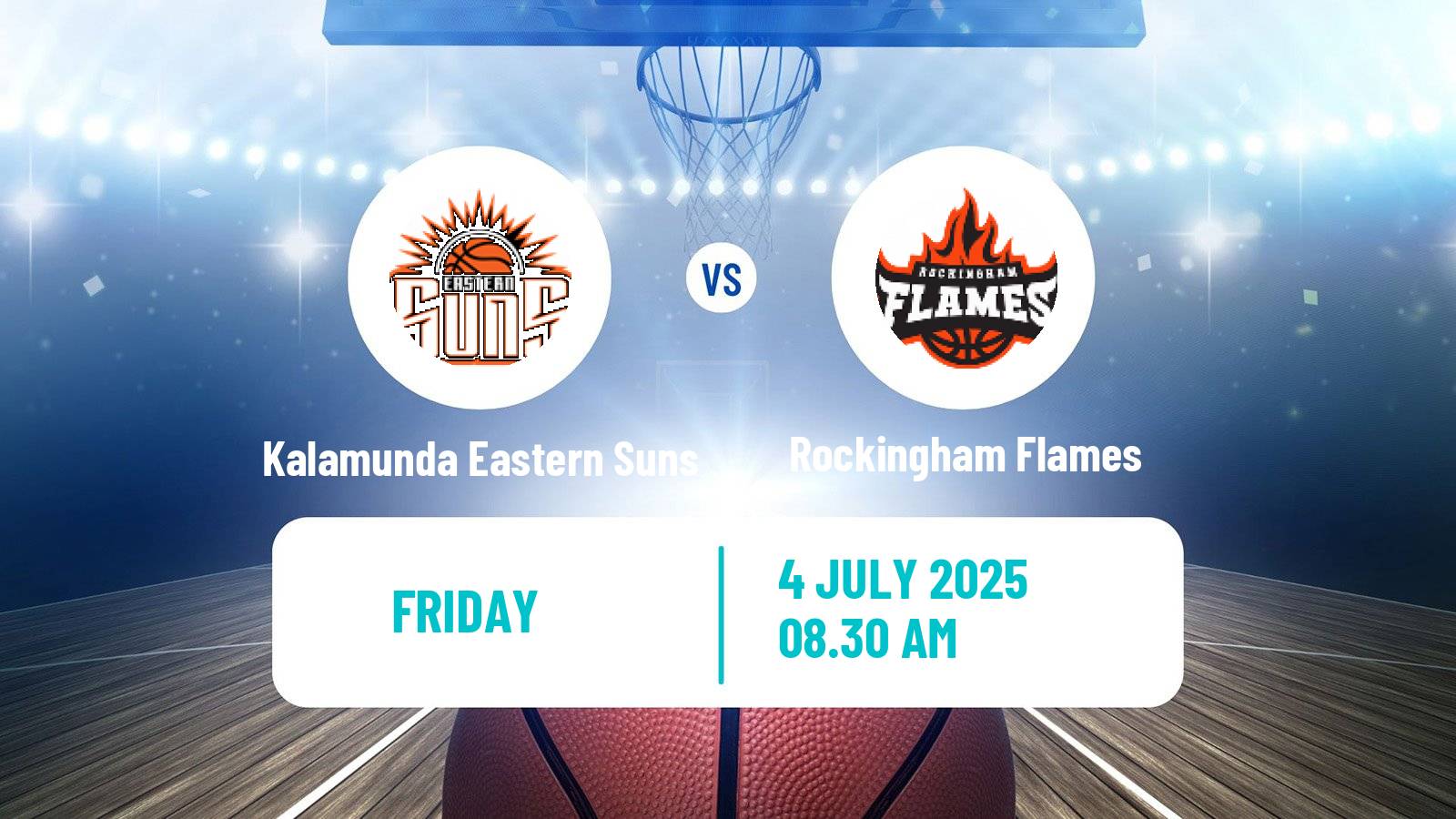 Basketball Australian NBL1 West Kalamunda Eastern Suns - Rockingham Flames