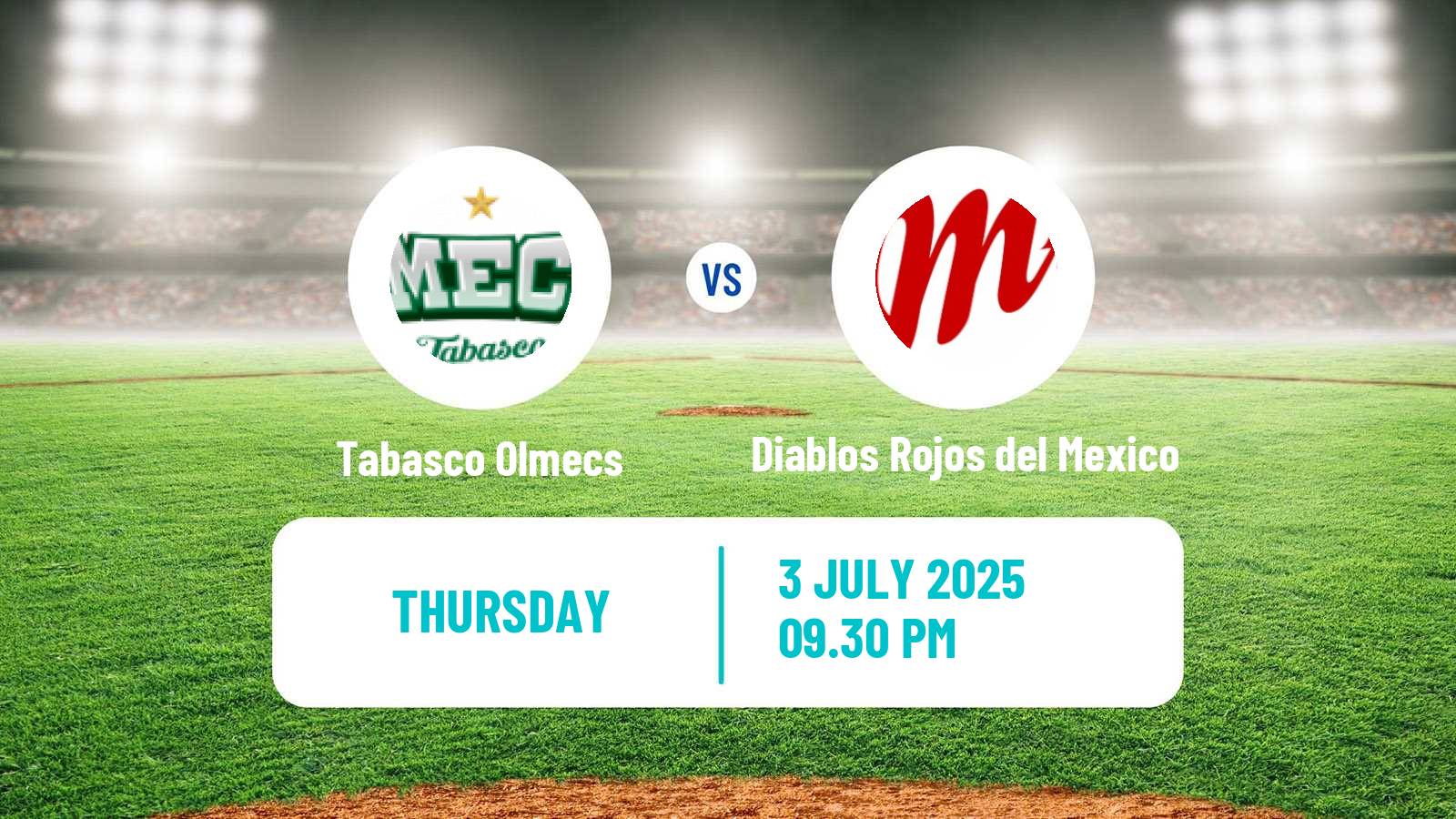 Baseball LMB Tabasco Olmecs - Diablos Rojos del Mexico