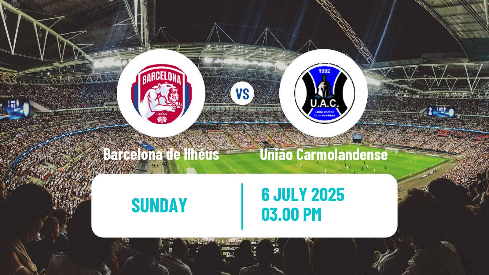 Soccer Brazilian Serie D Barcelona de Ilhéus - União Carmolandense