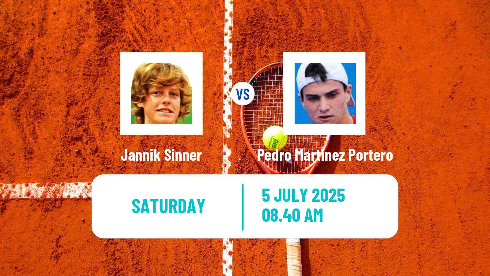 Tennis ATP Wimbledon Jannik Sinner - Pedro Martinez Portero