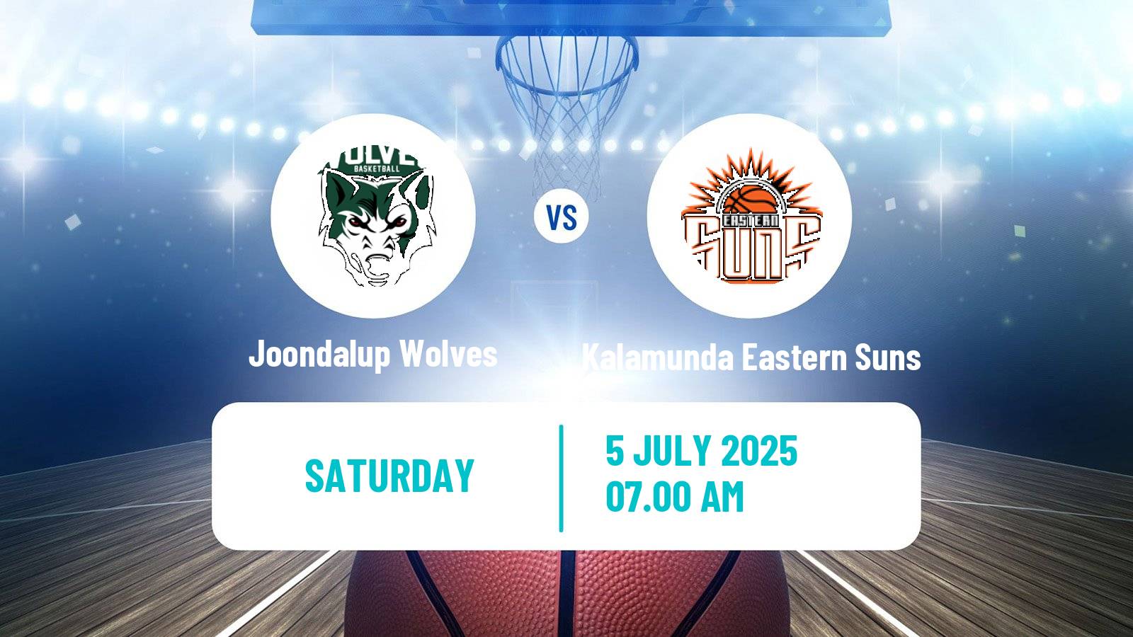 Basketball Australian NBL1 West Joondalup Wolves - Kalamunda Eastern Suns