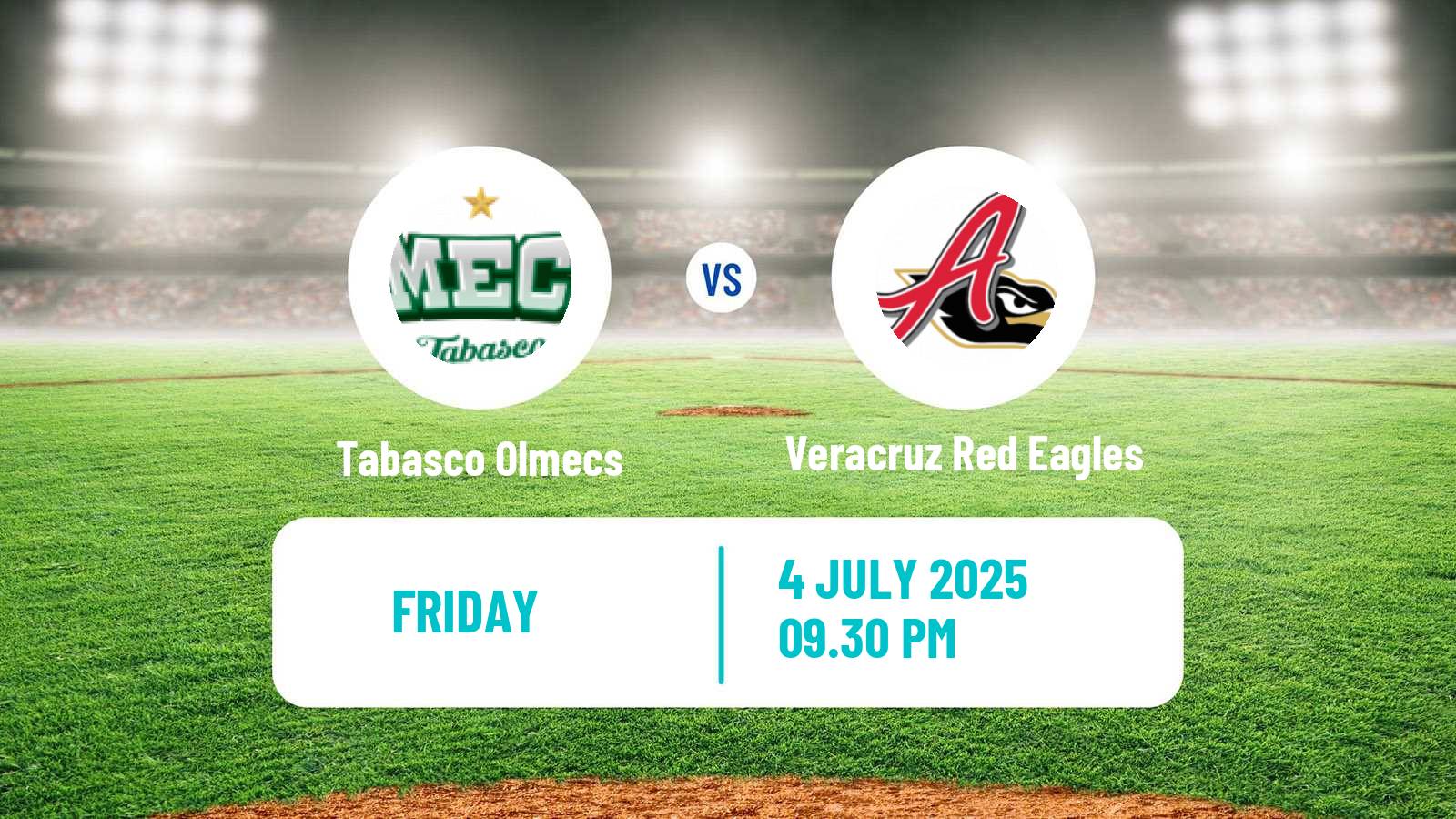 Baseball LMB Tabasco Olmecs - Veracruz Red Eagles