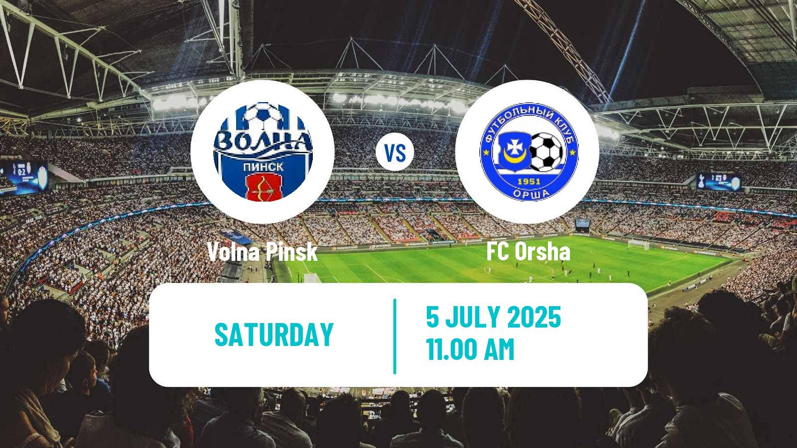 Soccer Belarusian Pershaya Liga Volna Pinsk - Orsha