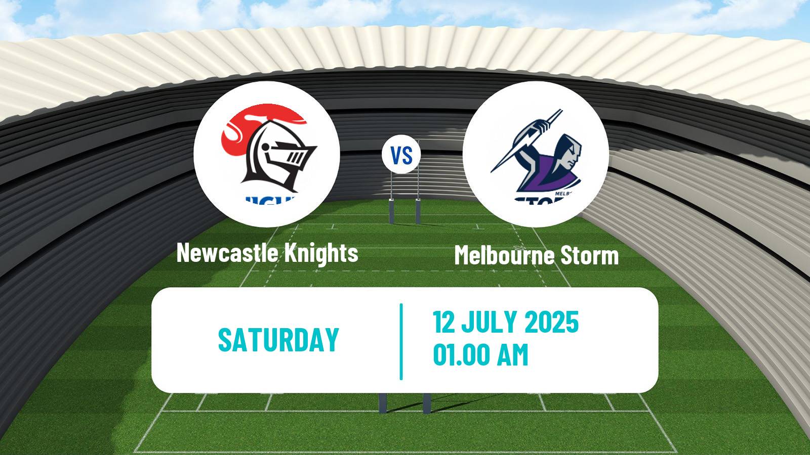 Rugby league Australian NRL Newcastle Knights - Melbourne Storm