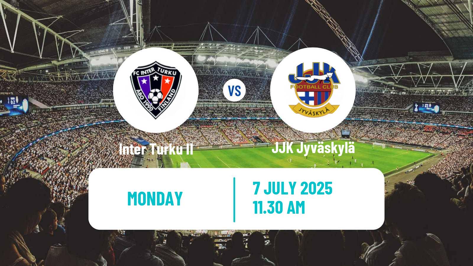 Football Finnish Ykkonen Inter Turku II - JJK Jyväskylä