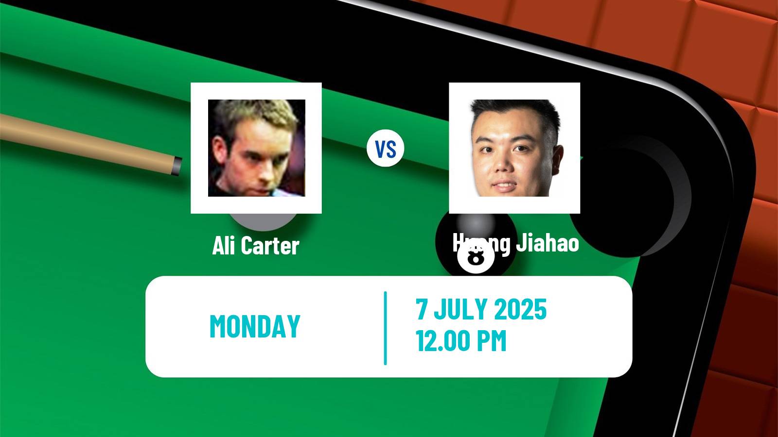 Snooker Championship League Ali Carter - Huang Jiahao