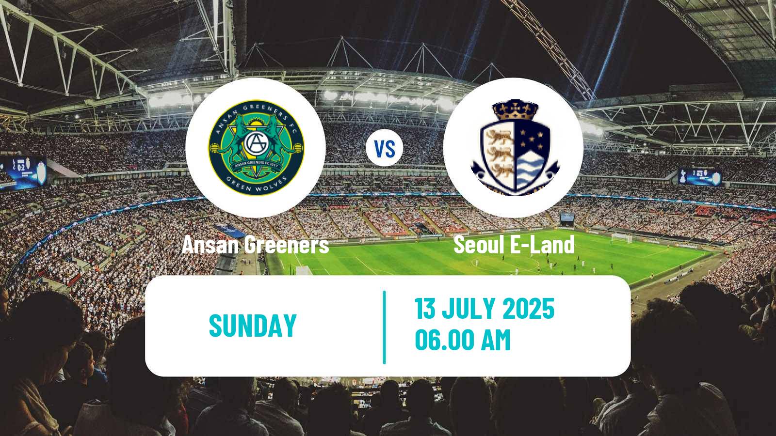 Soccer South Korean K-League 2 Ansan Greeners - Seoul E-Land