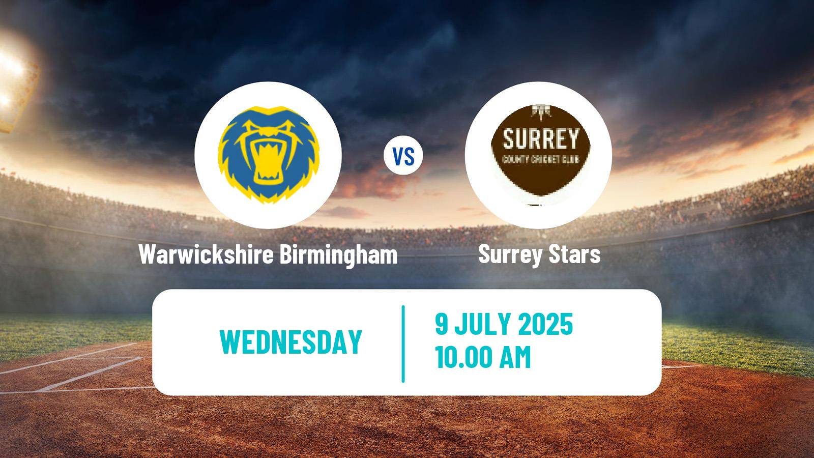 Cricket Vitality Blast Women Warwickshire Birmingham - Surrey Stars