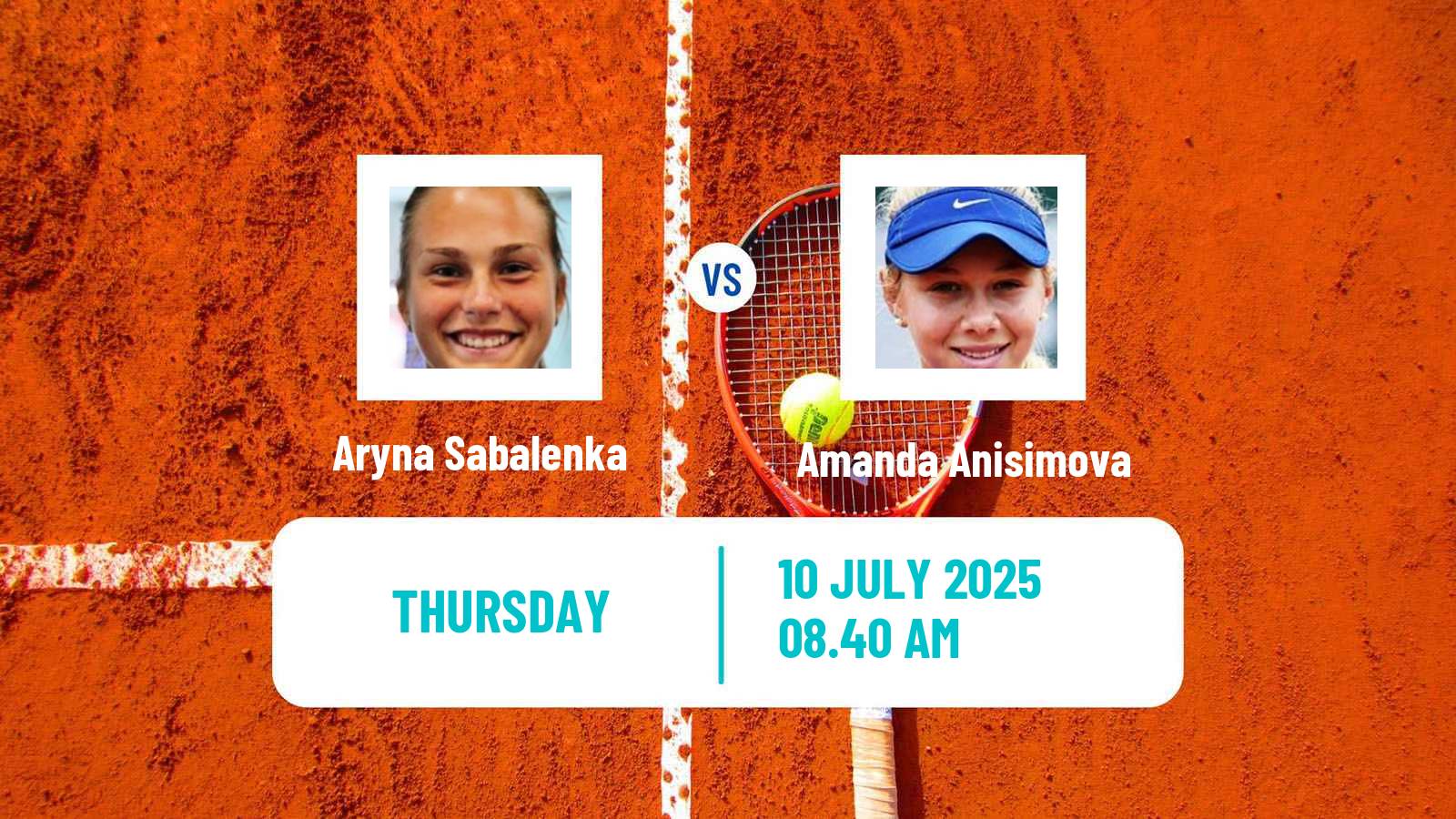 Tennis WTA Wimbledon Aryna Sabalenka - Amanda Anisimova