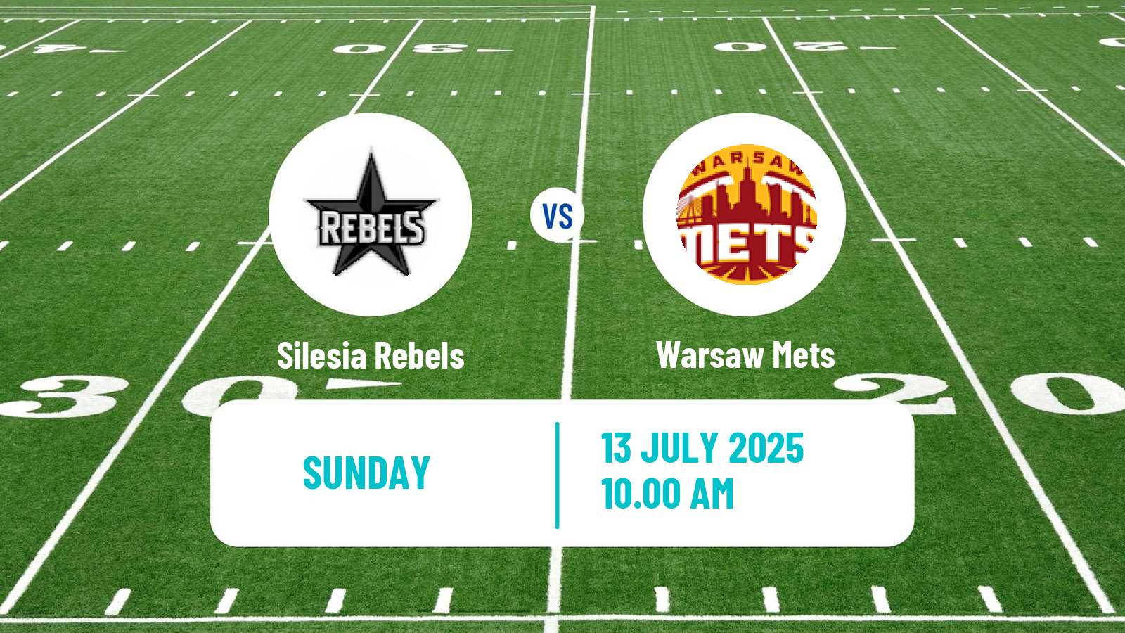 American football Polish PFL 1 Silesia Rebels - Warsaw Mets
