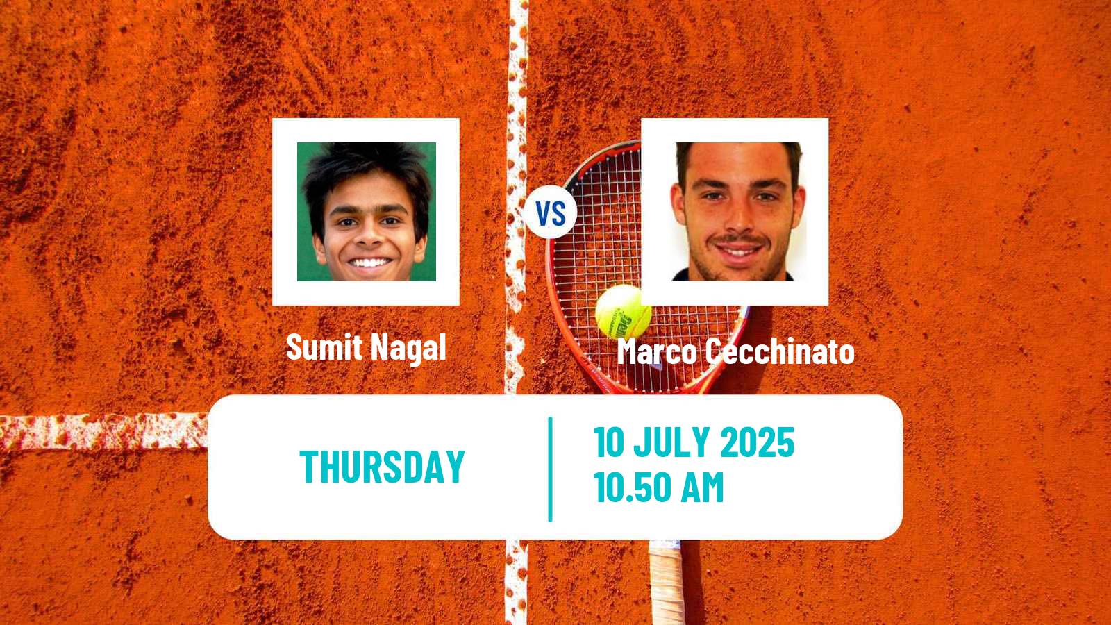 Tennis Trieste Challenger Men Sumit Nagal - Marco Cecchinato
