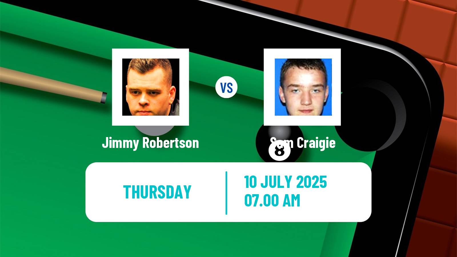 Snooker Championship League Jimmy Robertson - Sam Craigie