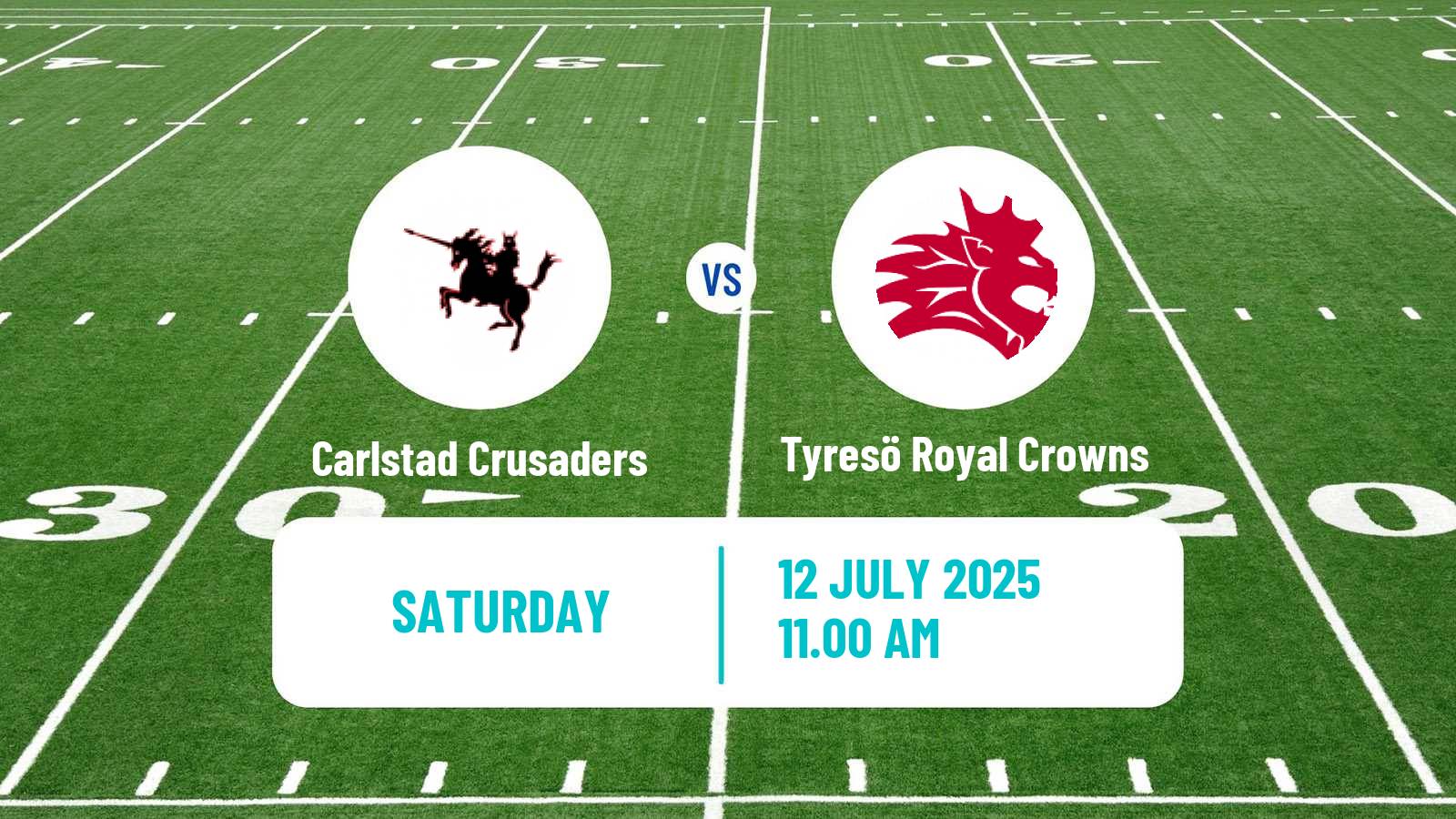 American football Swedish Superserien American Football Carlstad Crusaders - Tyresö Royal Crowns