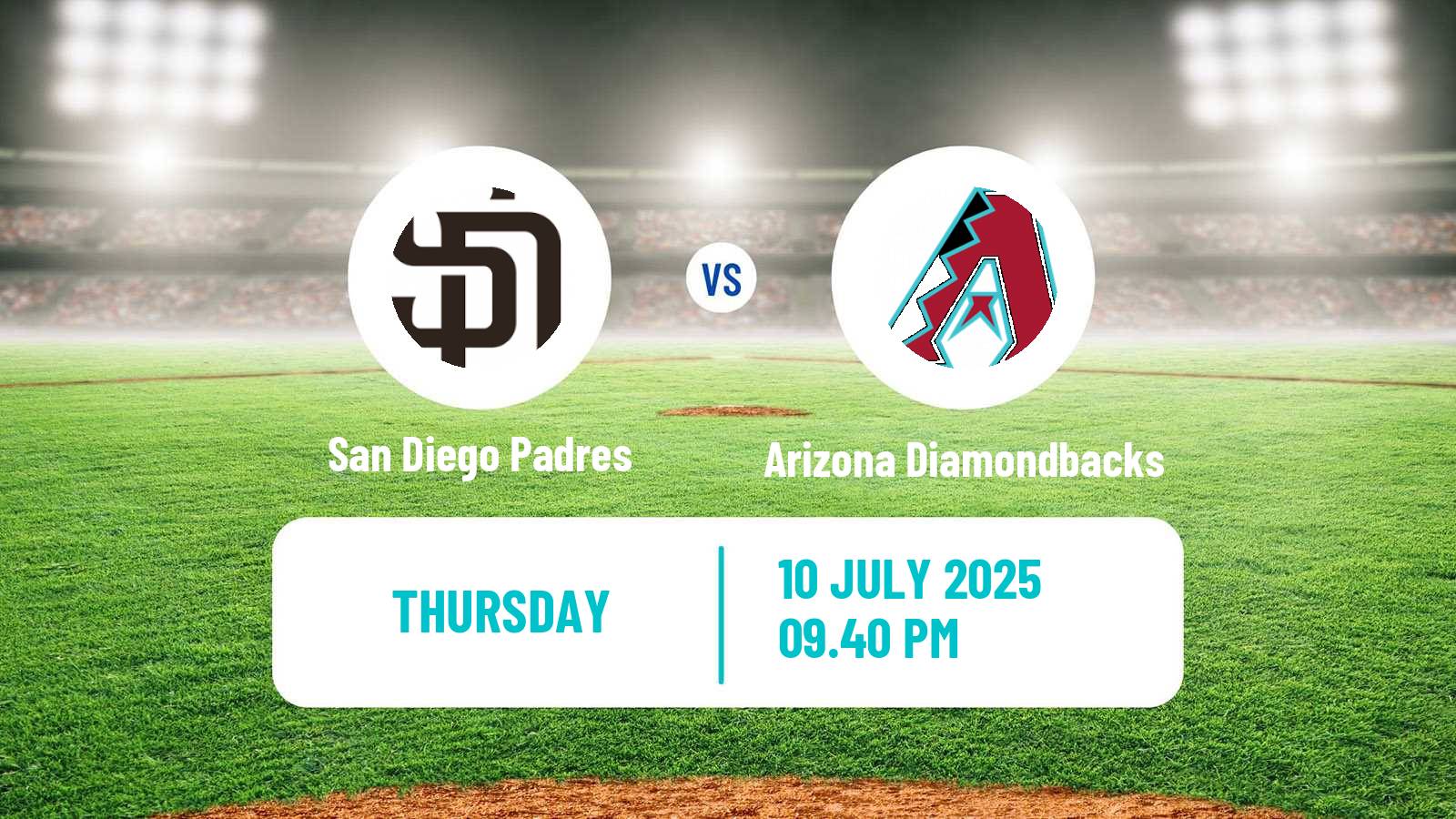 Baseball MLB San Diego Padres - Arizona Diamondbacks