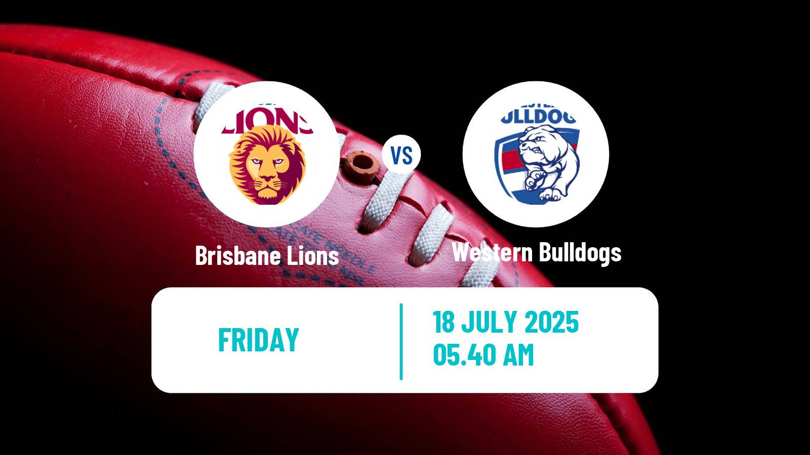Aussie rules AFL Brisbane Lions - Western Bulldogs