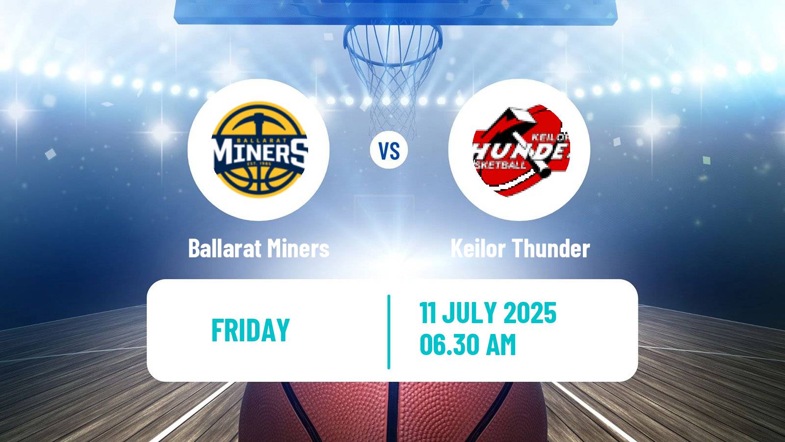 Basketball Australian NBL1 South Ballarat Miners - Keilor Thunder