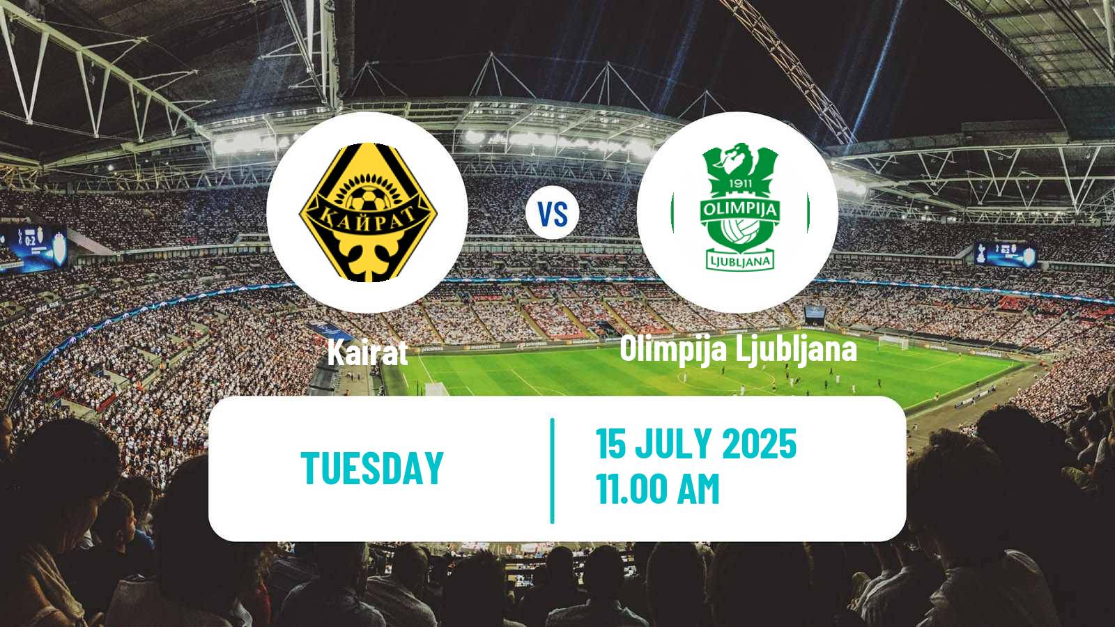 Soccer UEFA Champions League Kairat - Olimpija Ljubljana