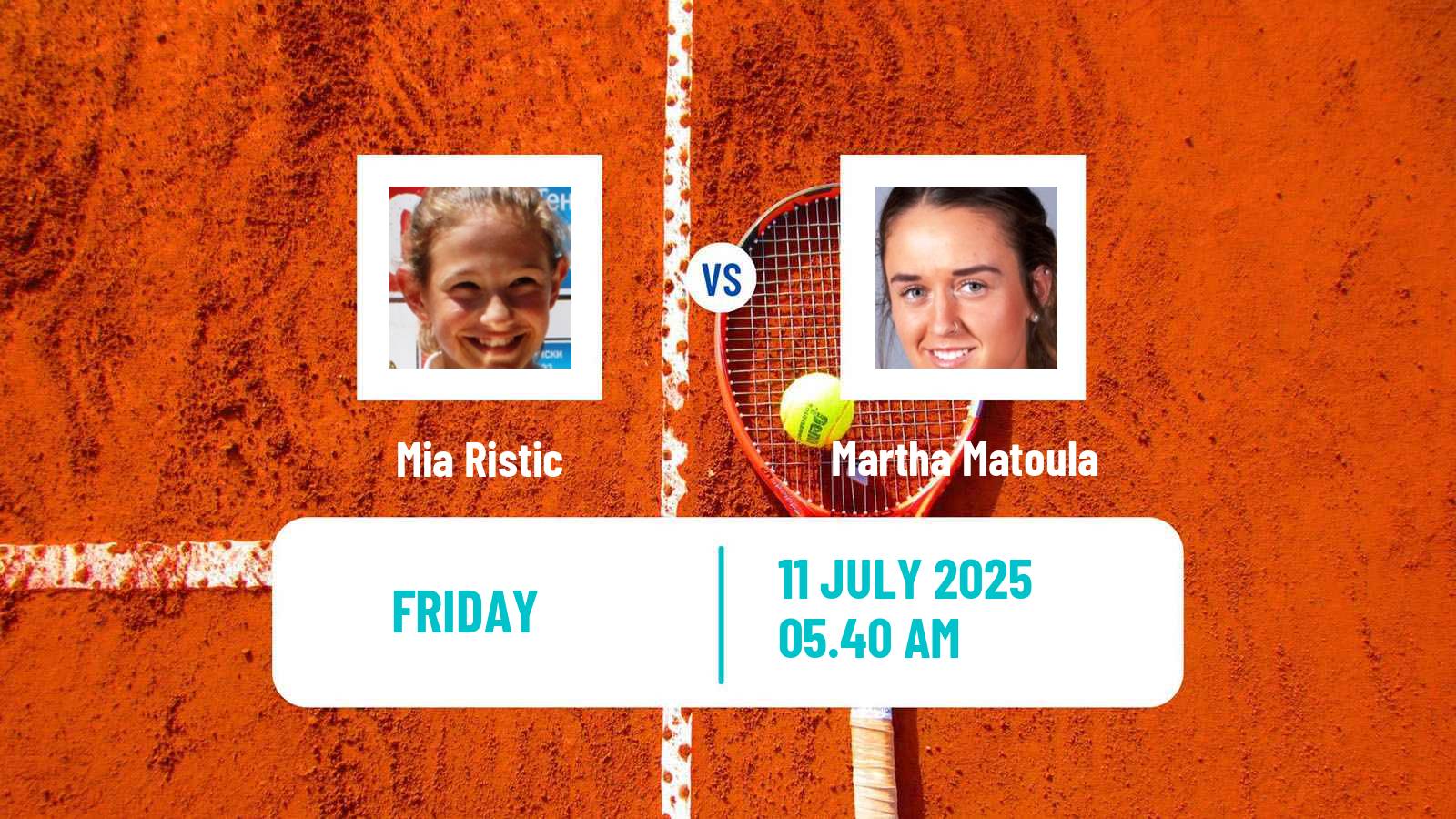 Tennis ITF W35 Buzau Women Mia Ristic - Martha Matoula