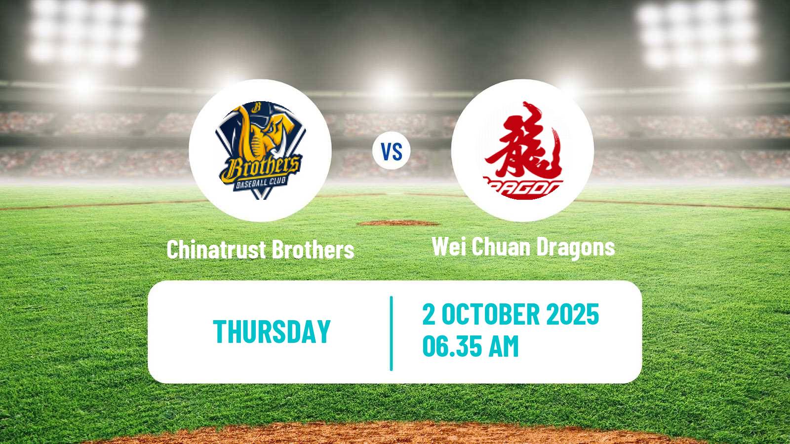Baseball Taiwan CPBL Chinatrust Brothers - Wei Chuan Dragons