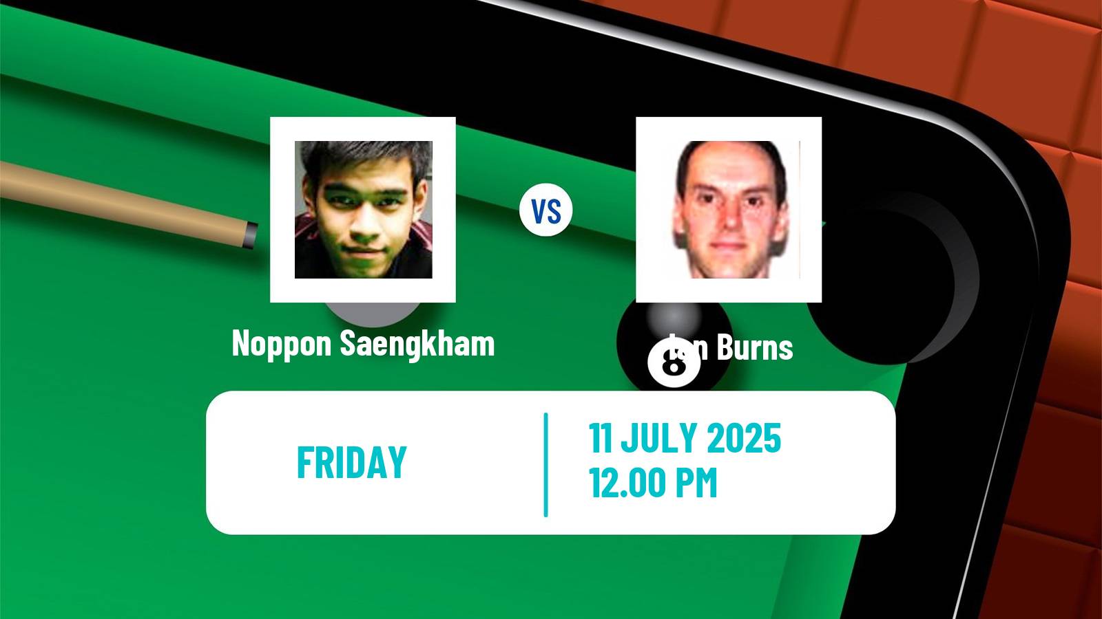 Snooker Championship League Noppon Saengkham - Ian Burns