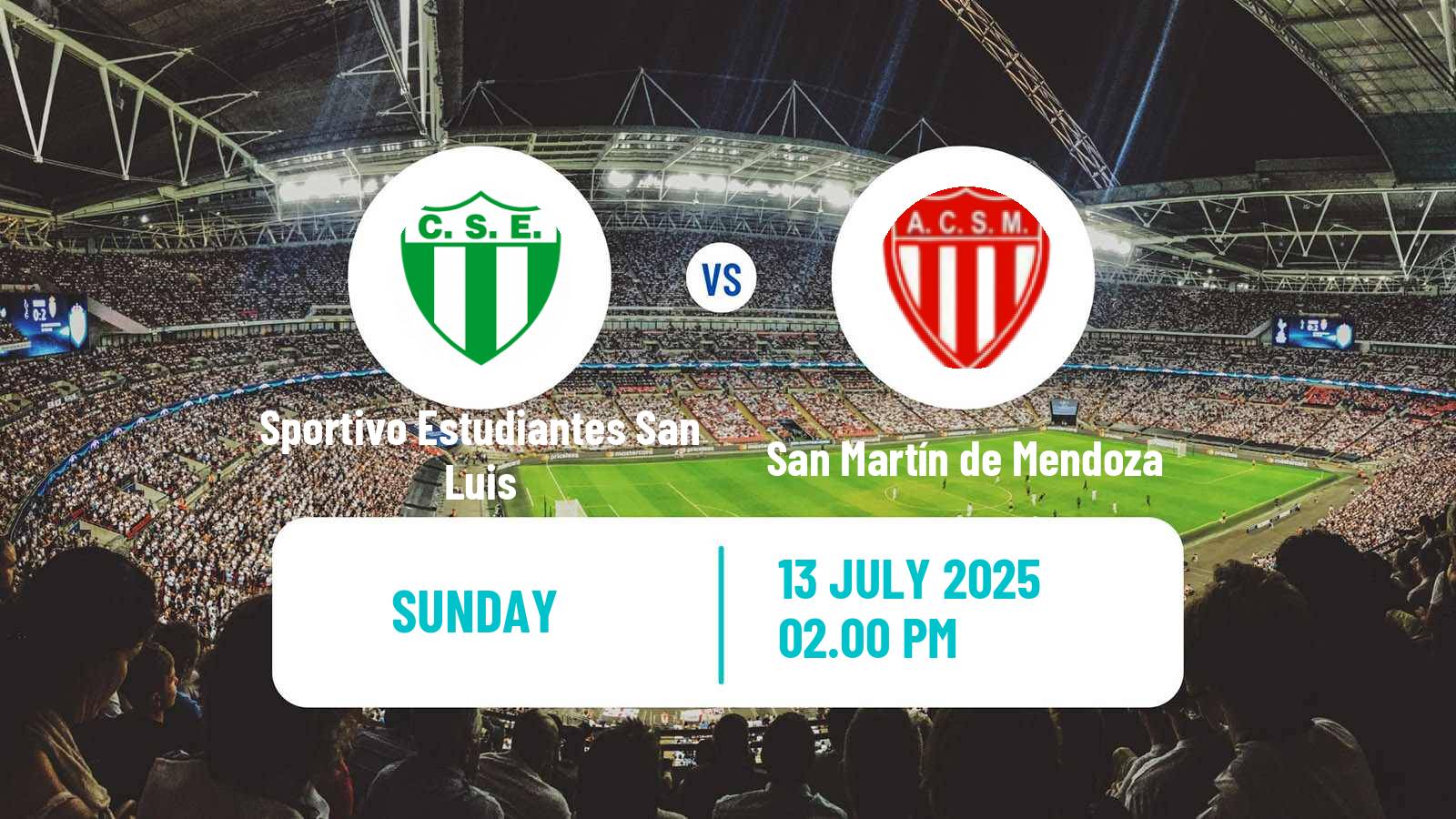 Soccer Argentinian Torneo Federal Sportivo Estudiantes San Luis - San Martín de Mendoza