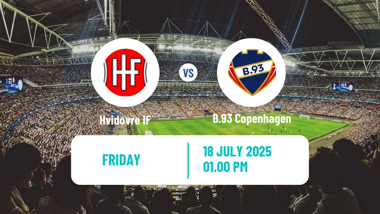Football Danish 1 Division Hvidovre - B.93 Copenhagen
