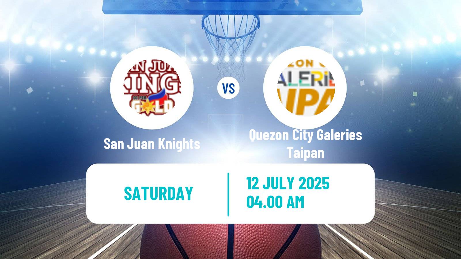 Basketball Philippines MBPL  San Juan Knights - Quezon City Galeries Taipan
