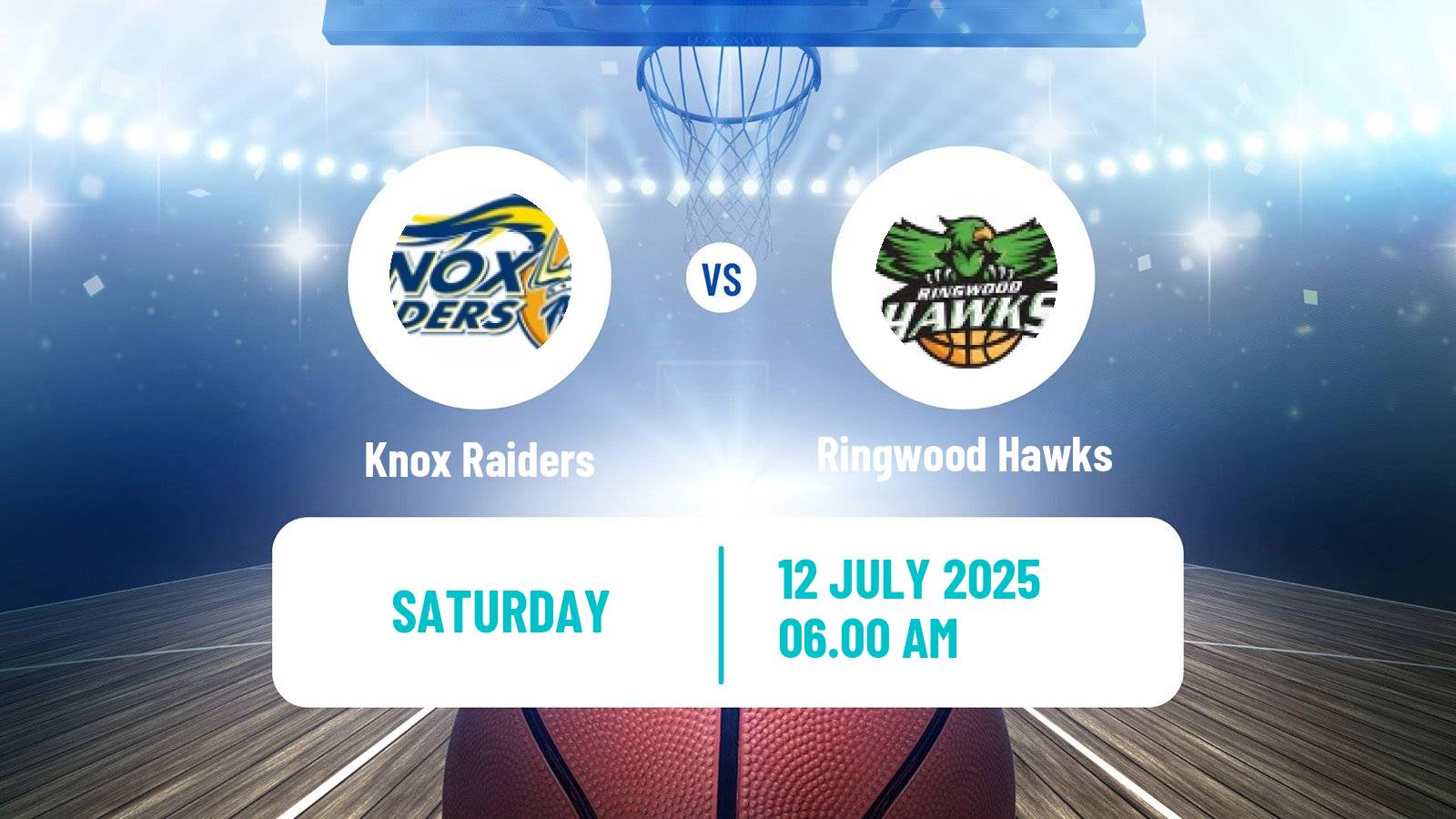 Basketball Australian NBL1 South Knox Raiders - Ringwood Hawks