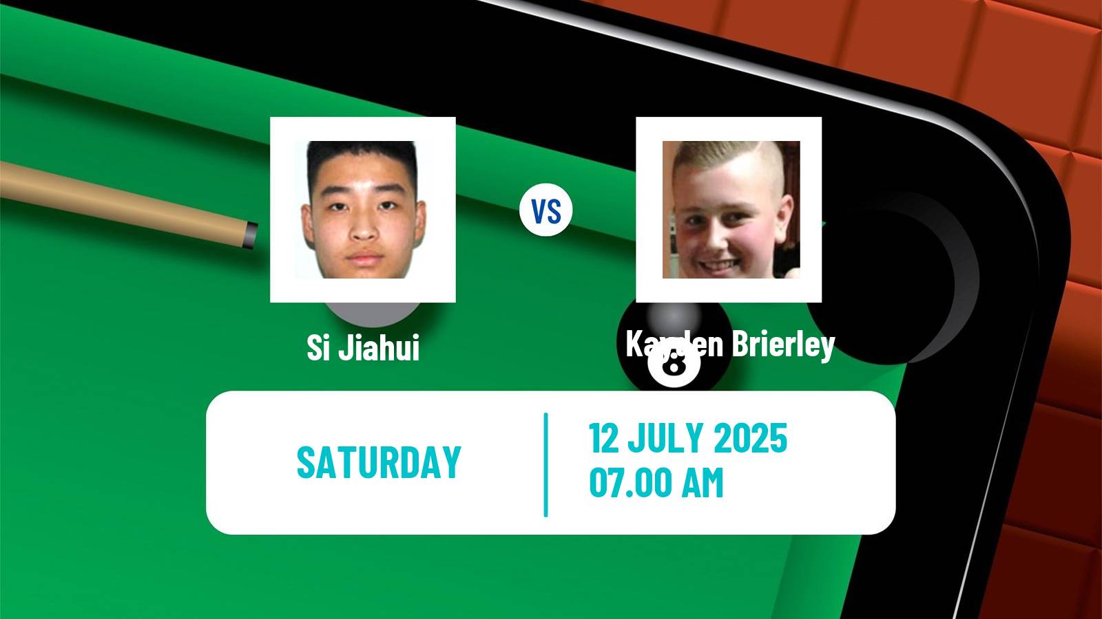 Snooker Championship League Si Jiahui - Kayden Brierley