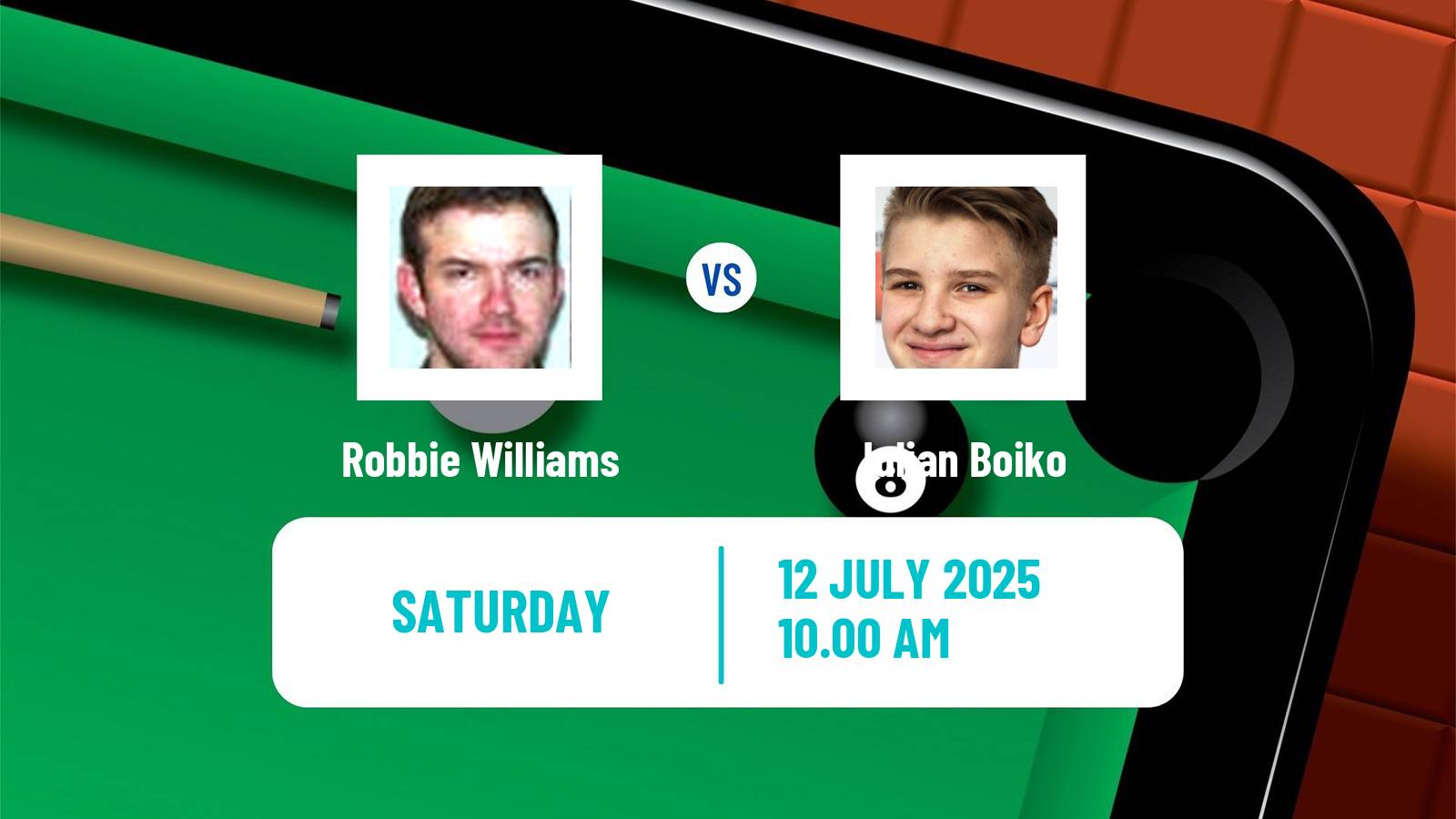 Snooker Championship League Robbie Williams - Iulian Boiko