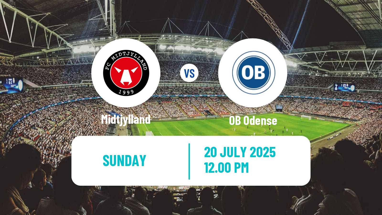 Football Danish Superliga Midtjylland - OB Odense