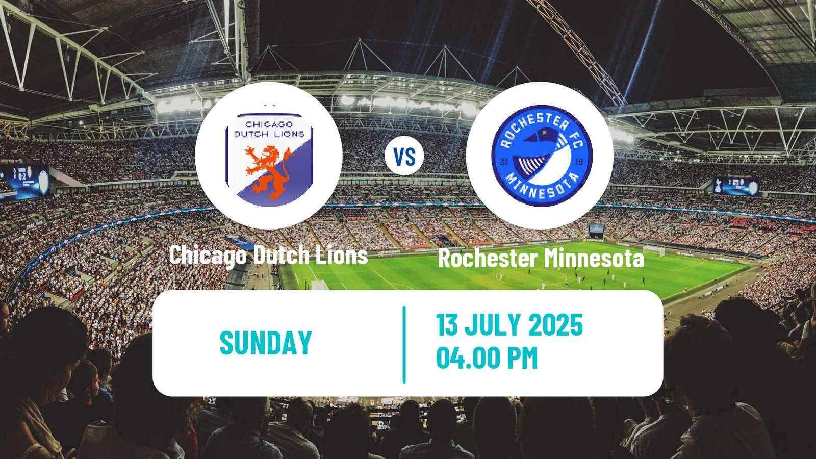 Soccer USL League Two Chicago Dutch Lions - Rochester Minnesota