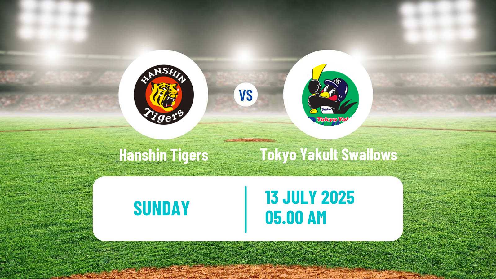 Baseball NPB Hanshin Tigers - Tokyo Yakult Swallows