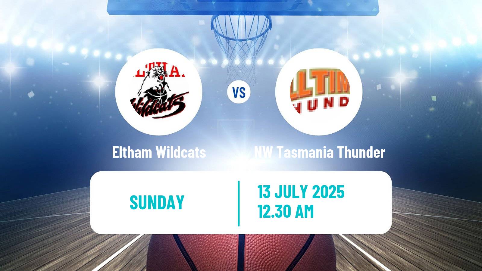 Basketball Australian NBL1 South Eltham Wildcats - NW Tasmania Thunder
