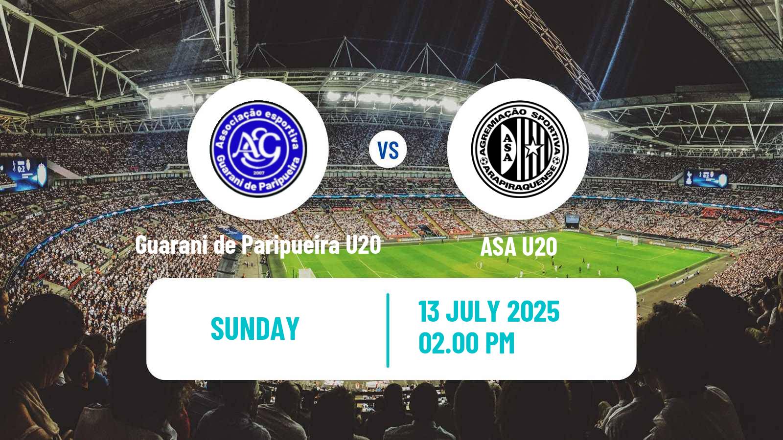 Football Brazilian Alagoano U20 Guarani de Paripueira U20 - ASA U20