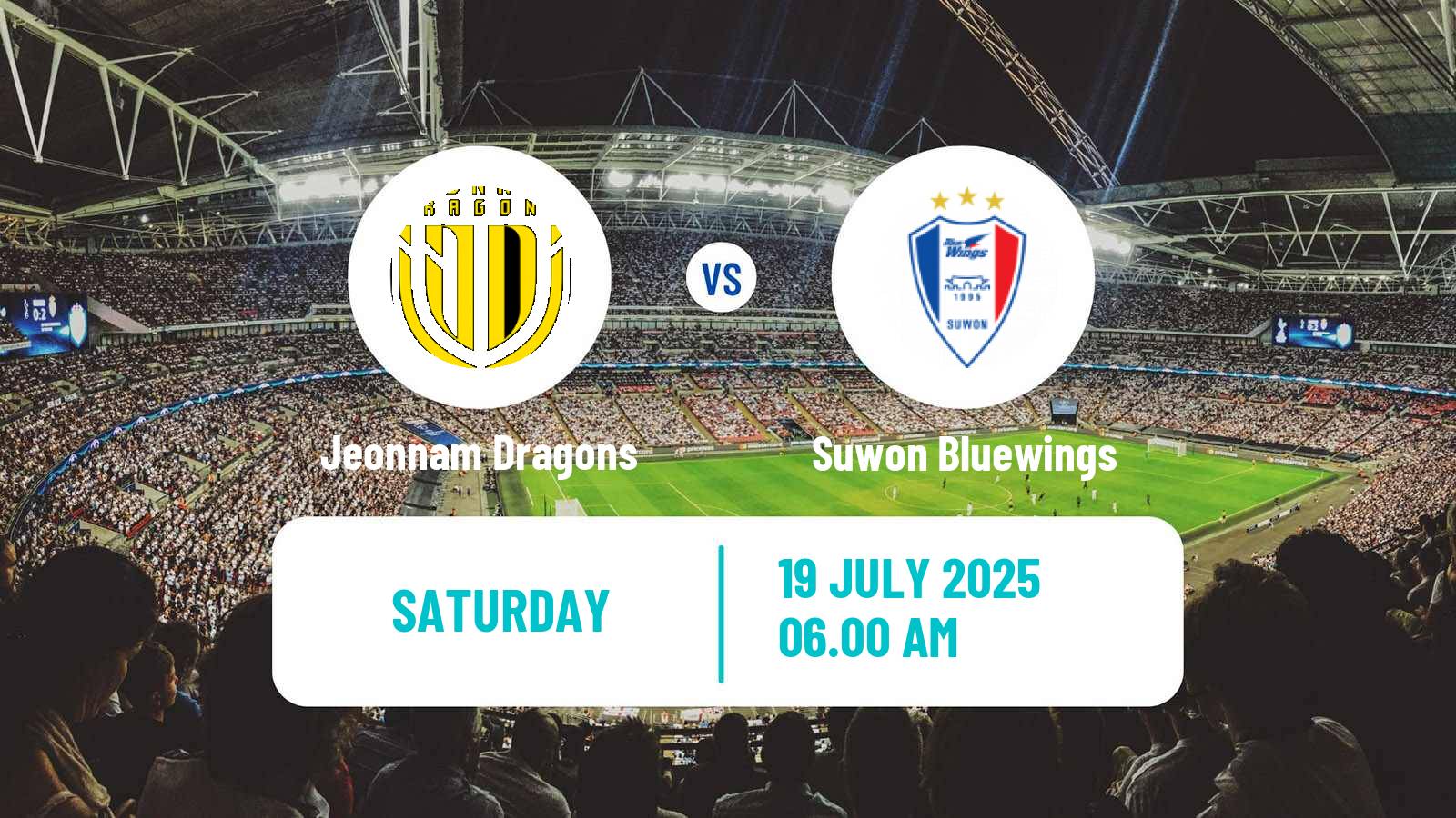 Football South Korean K-League 2 Jeonnam Dragons - Suwon Bluewings
