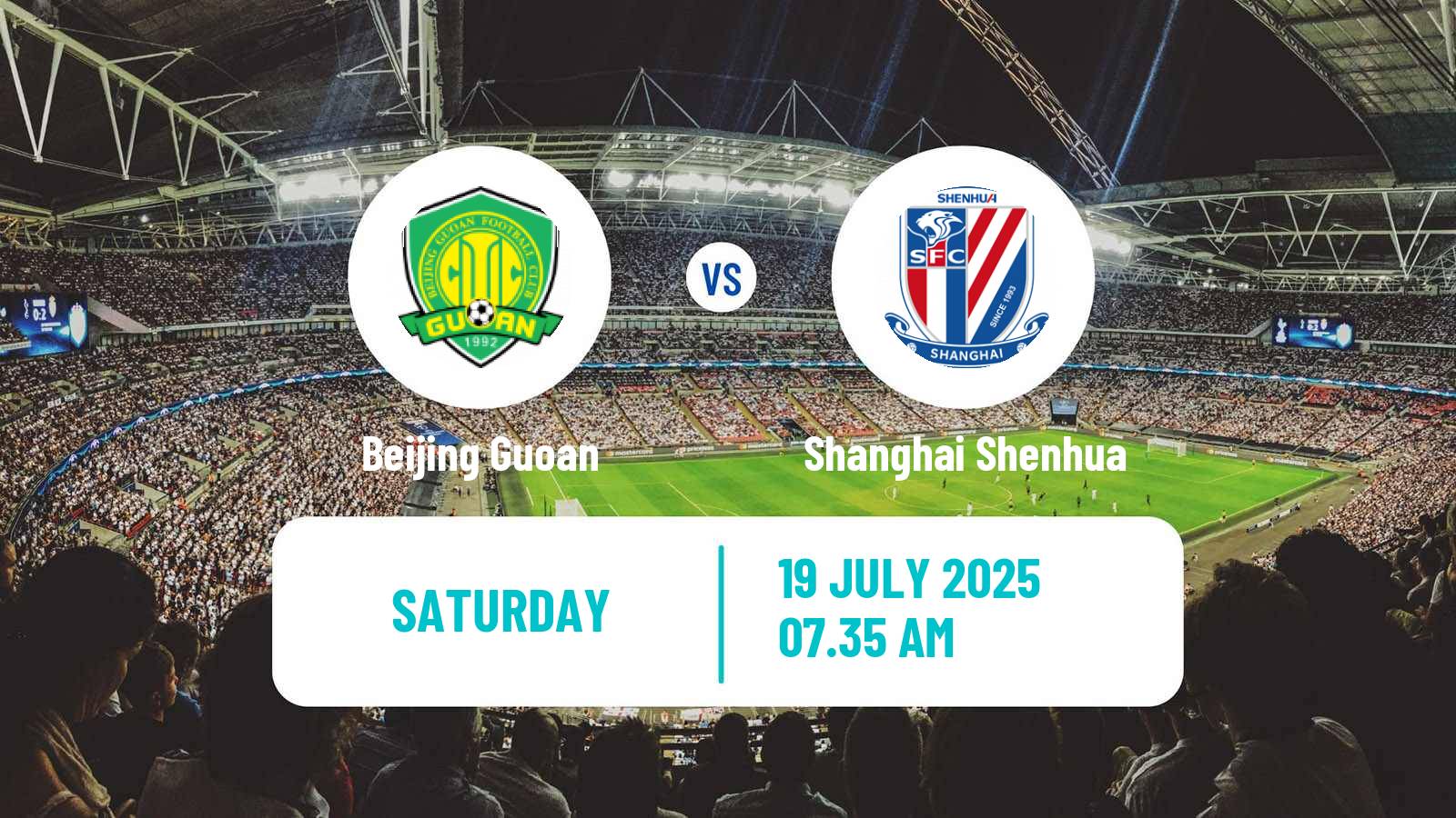 Soccer Chinese Super League Beijing Guoan - Shanghai Shenhua